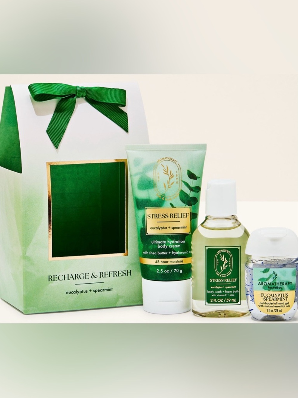 🆕🌿 BATH & BODY WORKS “RECHARGE & REFRESH” EUCALYPTUS & SPEARMINT MINI GIFT SET